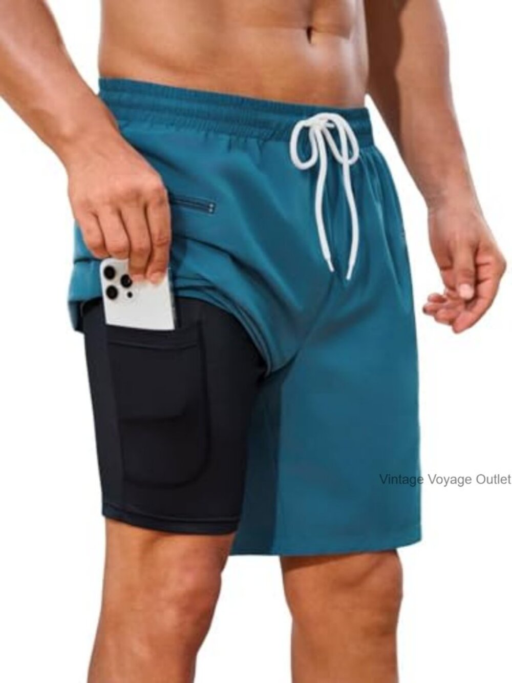 Men's Quick Dry Swim Trunks with Compression Liner 9" Board Shorts